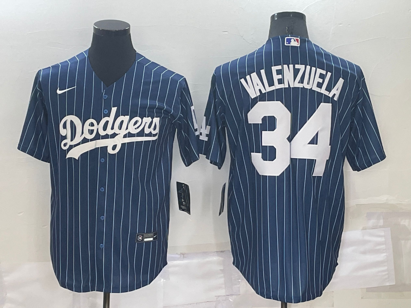 Men's Los Angeles Dodgers Fernando Valenzuela #34 Blue Baseball Jersey